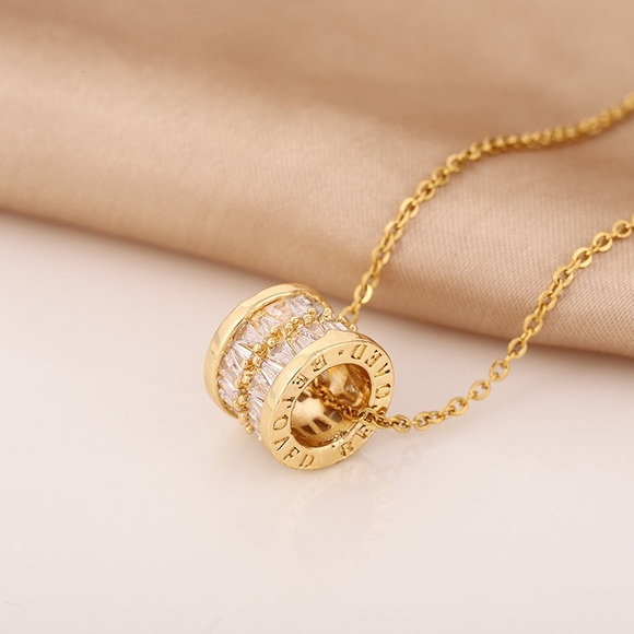 New 18k real gold color necklace simple temperament net red choker - Picture 2 of 7